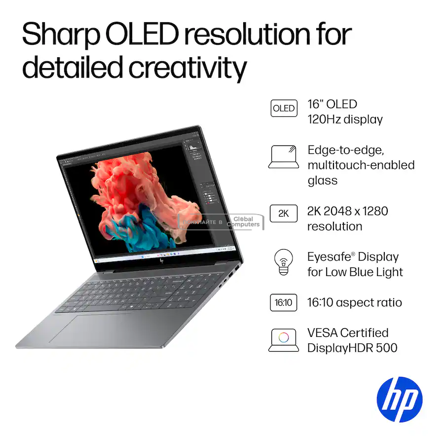 HP OmniBook X 16-aw0033dx 16" 2K Core Ultra 7 255H/32GB/2TB SSD/RTX 4050/Win 11 фото