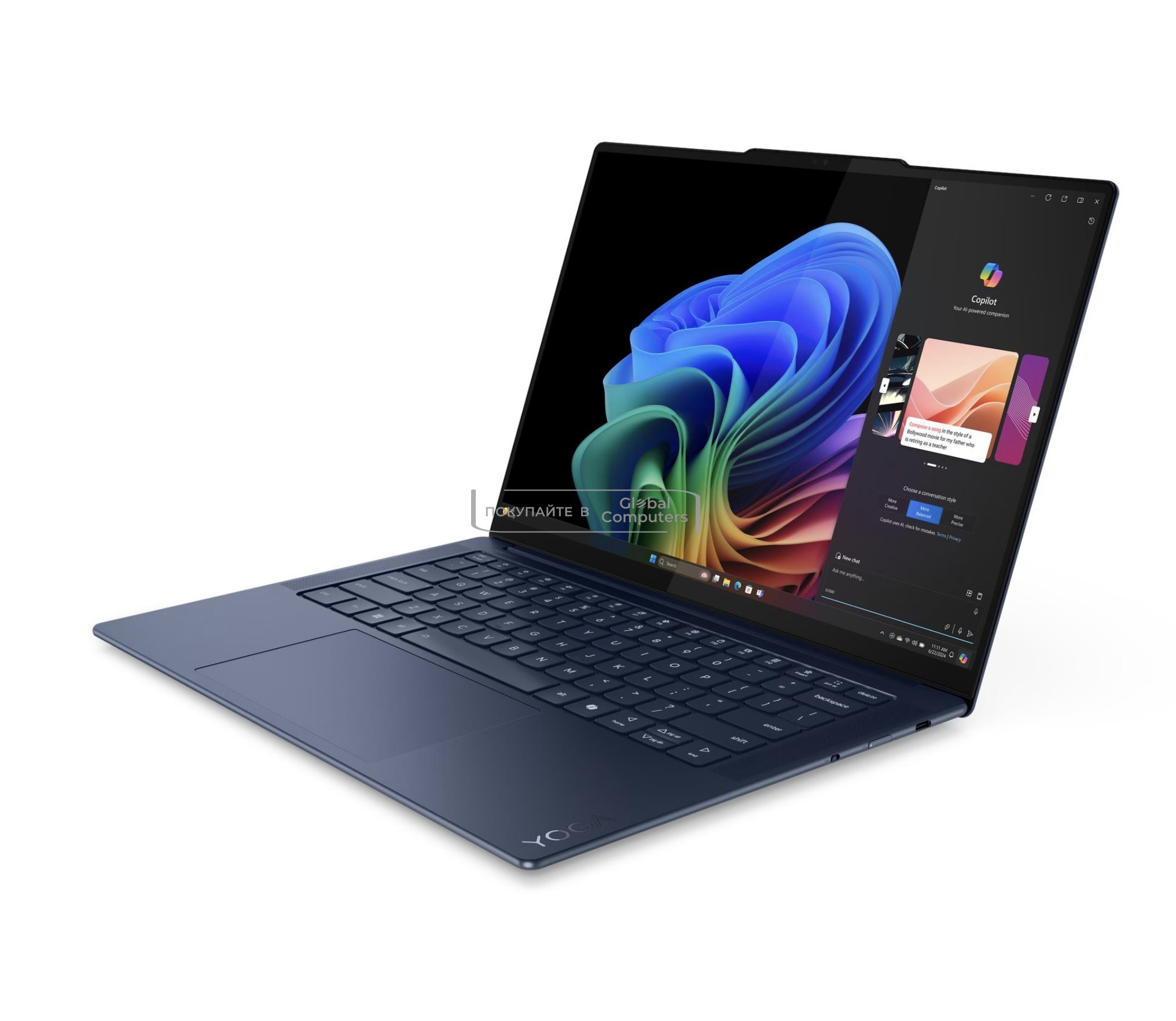 Lenovo Yoga Slim 7x 14Q8X9 14" 3K OLED Snapdragon X Elite/16GB/512GB SSD/Win 11 (83ED0001US) фото