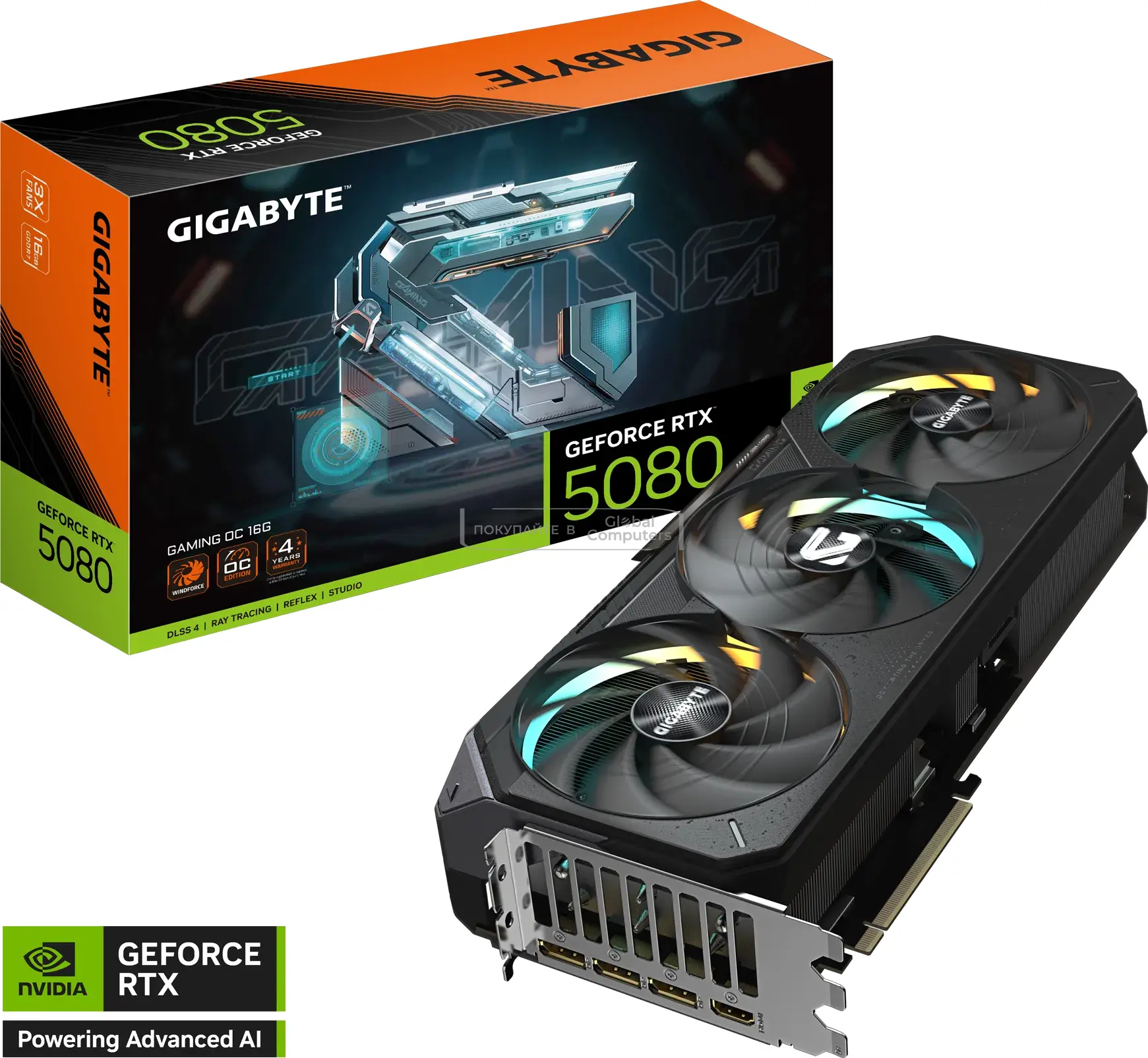 GIGABYTE GeForce RTX 5080 GAMING OC 16GB/REV1.0 (GV-N5080GAMING OC-16GD) фото
