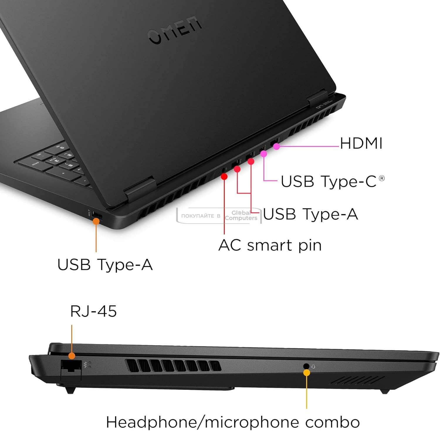 HP OMEN 17 Gaming Laptop 17z-db100 17.3" FHD AMD Ryzen AI 9 365/16GB/2TB SSD/RTX 5070/Win 11 фото